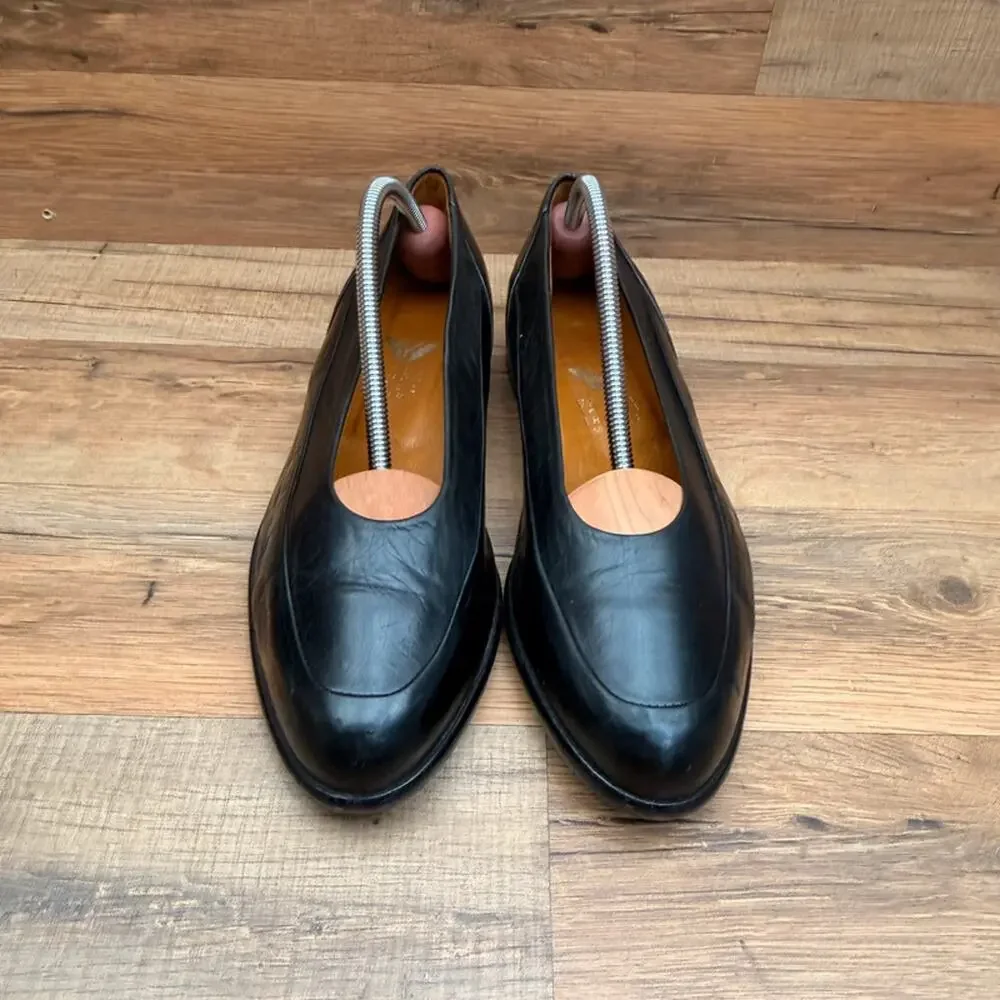 Yaska shoes size 7.5 EU 38.5 Black Leather Ballerina Shoes